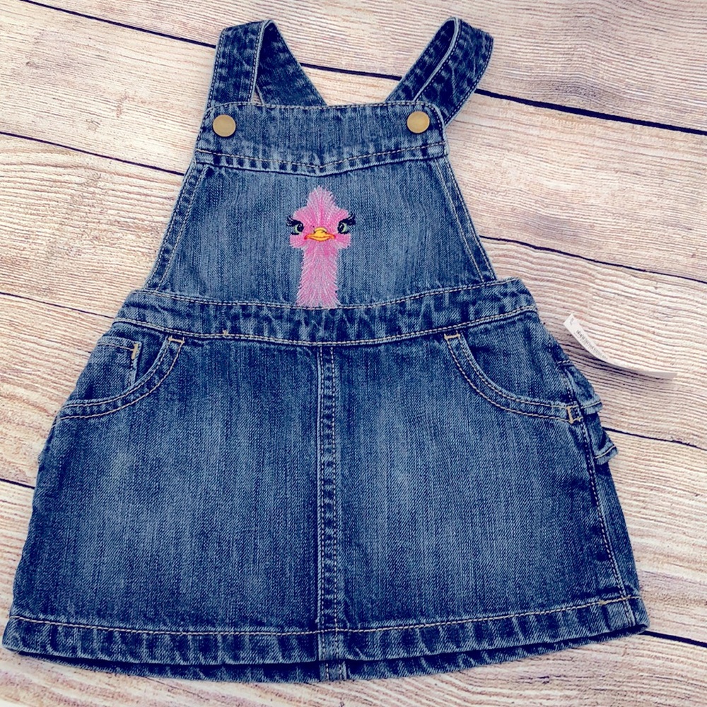 Toddler embroidered denim dress